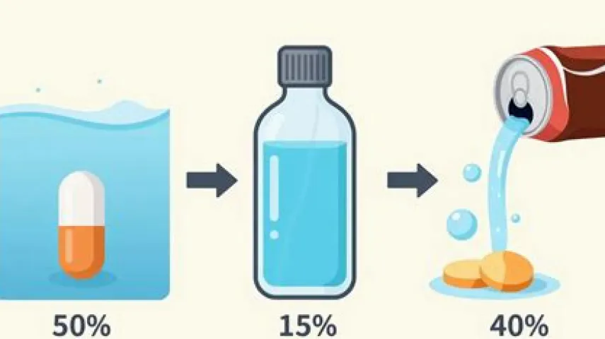 Side-by-side illustration comparing antacids, H2 blockers, and proton pump inhibitors, highlighting their typical onset times for heartburn relief.